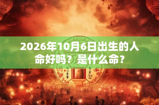 2026年10月6日出生的人命好吗？是什么命？