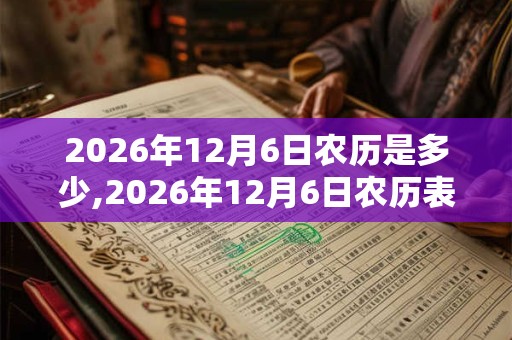 2026年12月6日农历是多少,2026年12月6日农历表