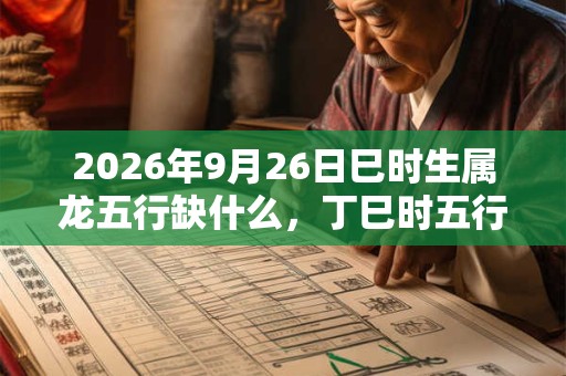 2026年9月26日巳时生属龙五行缺什么,丁巳时五行缺什么 2026年9月26日巳时生属龙五行缺什么,丁巳时五行缺什么
