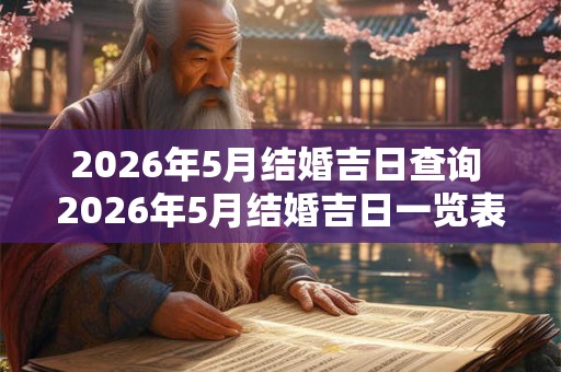 2026年5月结婚吉日查询 2026年5月结婚吉日一览表 2026年5月结婚吉日查询 2026年5月结婚吉日一览表