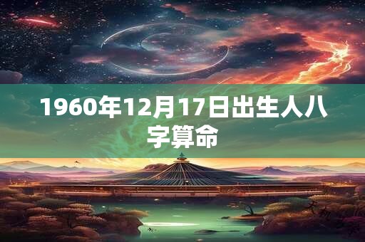 1960年12月17日出生人八字算命 1960年12月17日出生人八字算命