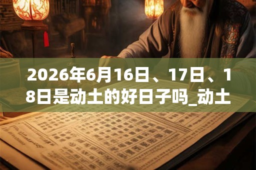2026年6月16日、17日、18日是动土的好日子吗_动土可以吗 2026年6月16日、17日、18日是动土的好日子吗_动土可以吗