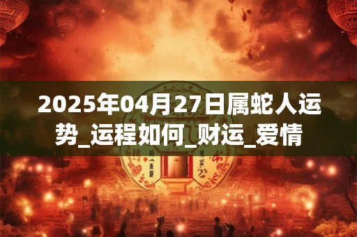 2025年04月27日属蛇人运势_运程如何_财运_爱情 2025年04月27日属蛇人运势_运程如何_财运_爱情