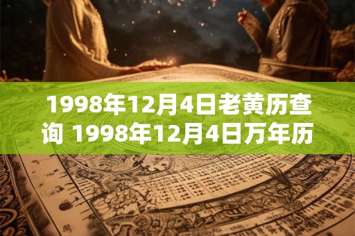 1998年12月4日老黄历查询 1998年12月4日万年历黄道吉日 1998年12月4日老黄历查询 1998年12月4日万年历黄道吉日