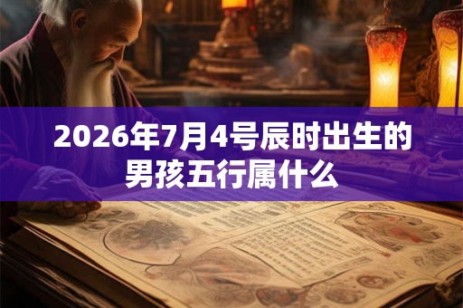 2026年7月4号辰时出生的男孩五行属什么