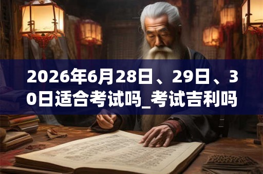 2026年6月28日、29日、30日适合考试吗_考试吉利吗