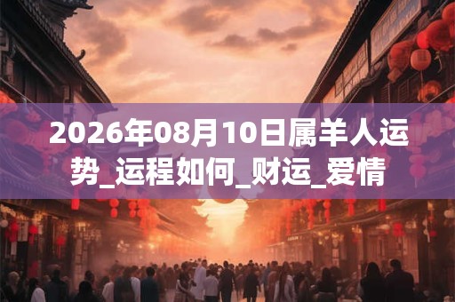2026年08月10日属羊人运势_运程如何_财运_爱情