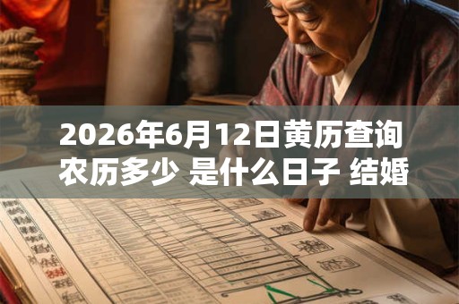 2026年6月12日黄历查询 农历多少 是什么日子 结婚吉时 2026年6月12日黄历查询 农历多少 是什么日子 结婚吉时