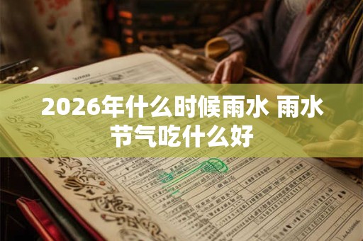 2026年什么时候雨水 雨水节气吃什么好
