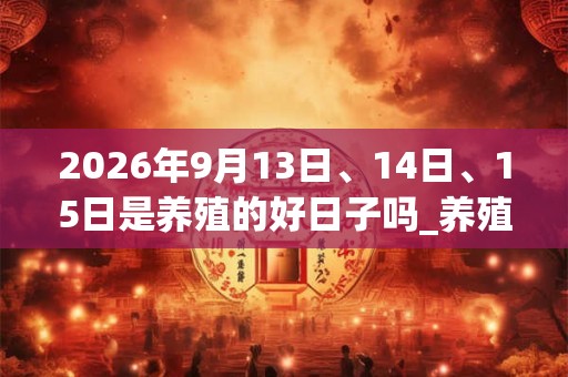 2026年9月13日、14日、15日是养殖的好日子吗_养殖可以吗