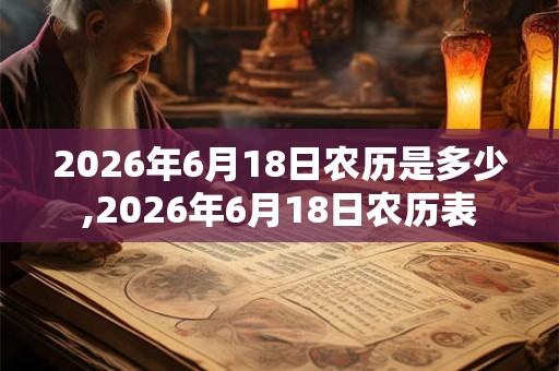 2026年6月18日农历是多少,2026年6月18日农历表