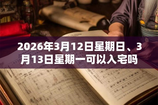 2026年3月12日星期日、3月13日星期一可以入宅吗 2026年3月12日星期日、3月13日星期一可以入宅吗
