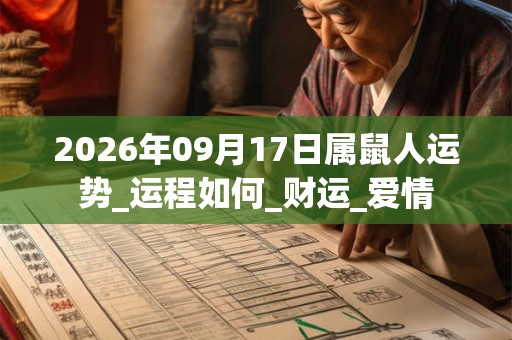2026年09月17日属鼠人运势_运程如何_财运_爱情