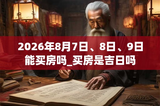 2026年8月7日、8日、9日能买房吗_买房是吉日吗 2026年8月7日、8日、9日能买房吗_买房是吉日吗