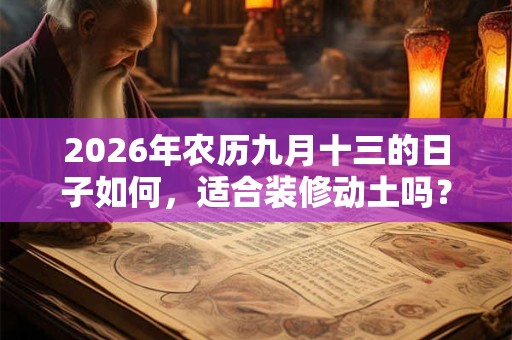 2026年农历九月十三的日子如何,适合装修动土吗? 2026年农历九月十三的日子如何,适合装修动土吗?