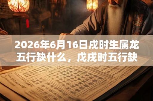 2026年6月16日戌时生属龙五行缺什么，戊戌时五行缺什么