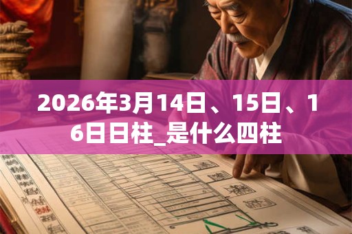 2026年3月14日、15日、16日日柱_是什么四柱 2026年3月14日、15日、16日日柱_是什么四柱