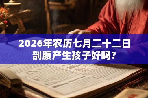 2026年农历七月二十二日剖腹产生孩子好吗？