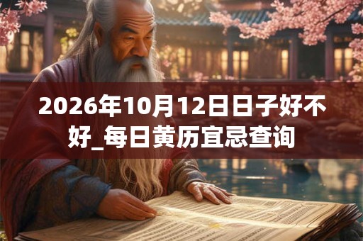 2026年10月12日日子好不好_每日黄历宜忌查询