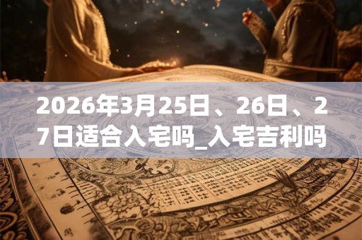 2026年3月25日、26日、27日适合入宅吗_入宅吉利吗 2026年3月25日、26日、27日适合入宅吗_入宅吉利吗