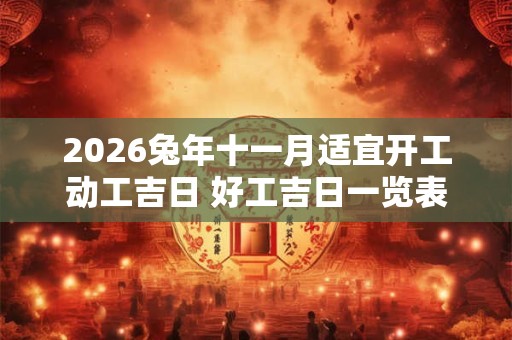 2026兔年十一月适宜开工动工吉日 好工吉日一览表 2026兔年十一月适宜开工动工吉日 好工吉日一览表