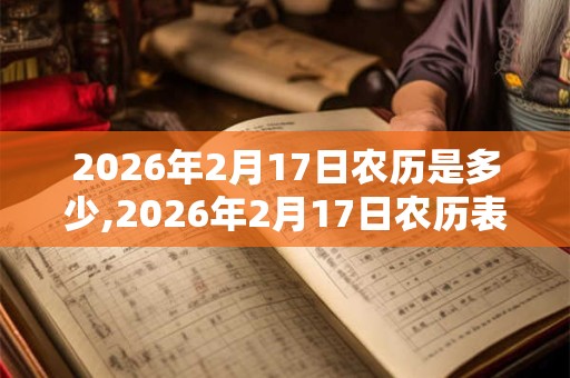 2026年2月17日农历是多少,2026年2月17日农历表