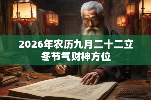2026年农历九月二十二立冬节气财神方位