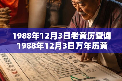 1988年12月3日老黄历查询 1988年12月3日万年历黄道吉日 1988年12月3日老黄历查询 1988年12月3日万年历黄道吉日