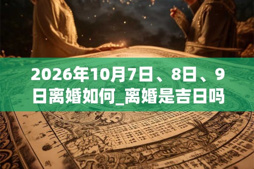 2026年10月7日、8日、9日离婚如何_离婚是吉日吗 2026年10月7日、8日、9日离婚如何_离婚是吉日吗