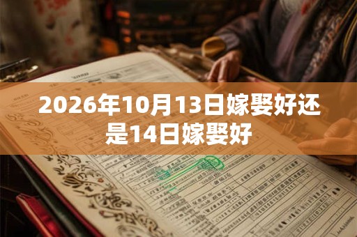 2026年10月13日嫁娶好还是14日嫁娶好 2026年10月13日嫁娶好还是14日嫁娶好