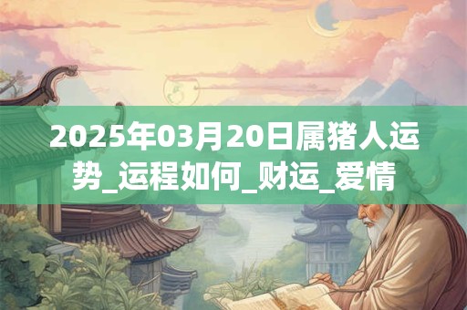 2025年03月20日属猪人运势_运程如何_财运_爱情 2025年03月20日属猪人运势_运程如何_财运_爱情