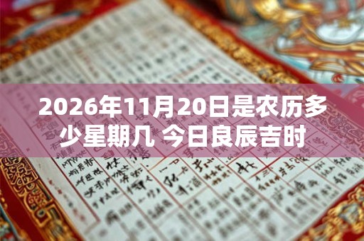 2026年11月20日是农历多少星期几 今日良辰吉时 2026年11月20日是农历多少星期几 今日良辰吉时