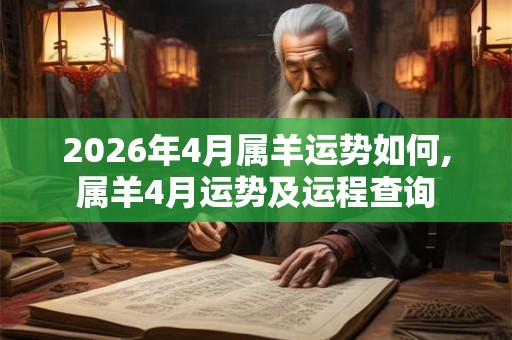 2026年4月属羊运势如何,属羊4月运势及运程查询 2026年4月属羊运势如何,属羊4月运势及运程查询