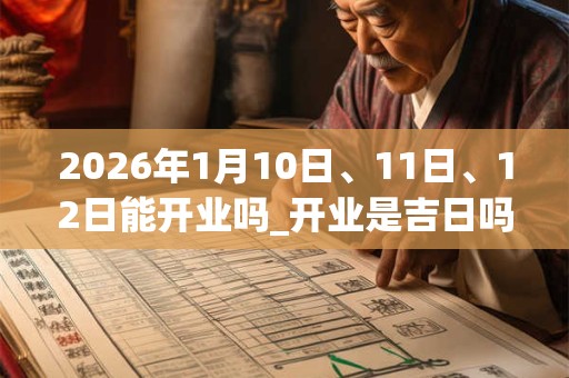 2026年1月10日、11日、12日能开业吗_开业是吉日吗