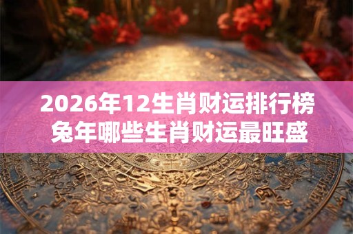 2026年12生肖财运排行榜 兔年哪些生肖财运最旺盛 2026年12生肖财运排行榜 兔年哪些生肖财运最旺盛