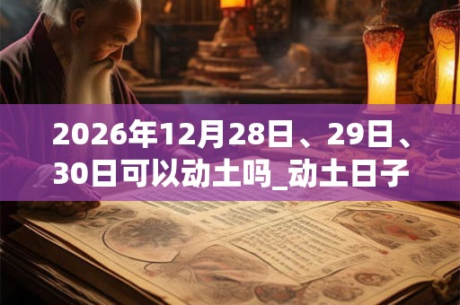 2026年12月28日、29日、30日可以动土吗_动土日子好吗 2026年12月28日、29日、30日可以动土吗_动土日子好吗