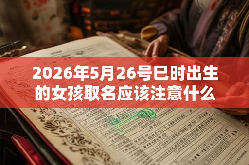 2026年5月26号巳时出生的女孩取名应该注意什么
