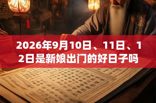 2026年9月10日、11日、12日是新娘出门的好日子吗_新娘出门可以吗 2026年9月10日、11日、12日是新娘出门的好日子吗_新娘出门可以吗