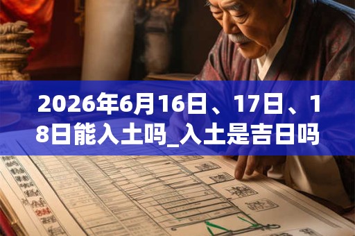 2026年6月16日、17日、18日能入土吗_入土是吉日吗
