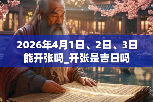 2026年4月1日、2日、3日能开张吗_开张是吉日吗 2026年4月1日、2日、3日能开张吗_开张是吉日吗