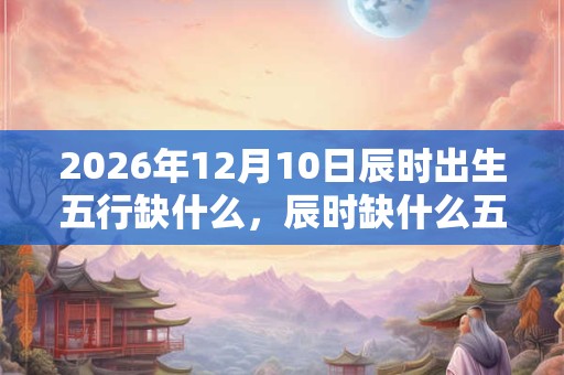2026年12月10日辰时出生五行缺什么,辰时缺什么五行 2026年12月10日辰时出生五行缺什么,辰时缺什么五行