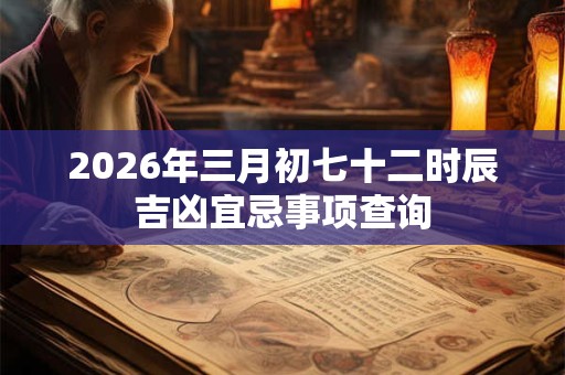 2026年三月初七十二时辰吉凶宜忌事项查询