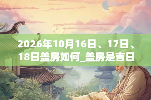 2026年10月16日、17日、18日盖房如何_盖房是吉日吗 2026年10月16日、17日、18日盖房如何_盖房是吉日吗