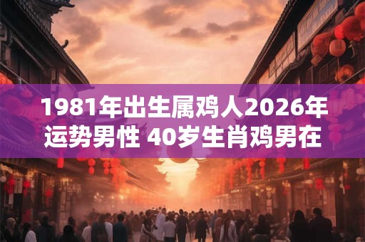 1981年出生属鸡人2026年运势男性 40岁生肖鸡男在2026年运气如何