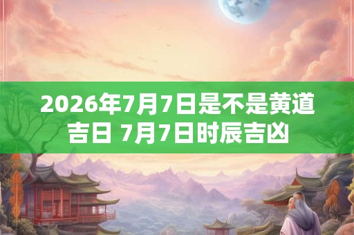 2026年7月7日是不是黄道吉日 7月7日时辰吉凶 2026年7月7日是不是黄道吉日 7月7日时辰吉凶