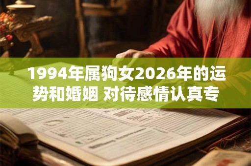 1994年属狗女2026年的运势和婚姻 对待感情认真专一 1994年属狗女2026年的运势和婚姻 对待感情认真专一