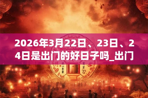 2026年3月22日、23日、24日是出门的好日子吗_出门可以吗 2026年3月22日、23日、24日是出门的好日子吗_出门可以吗