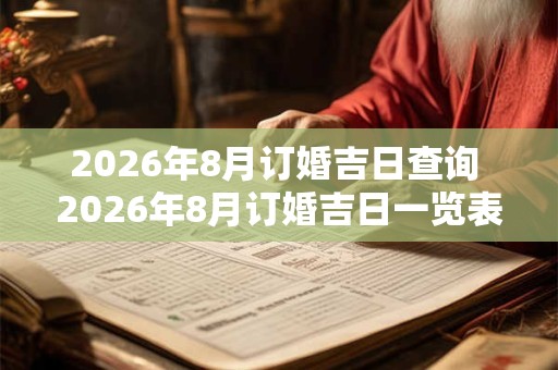 2026年8月订婚吉日查询 2026年8月订婚吉日一览表 2026年8月订婚吉日查询 2026年8月订婚吉日一览表