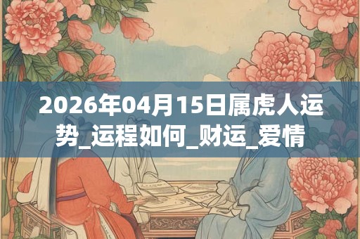 2026年04月15日属虎人运势_运程如何_财运_爱情 2026年04月15日属虎人运势_运程如何_财运_爱情