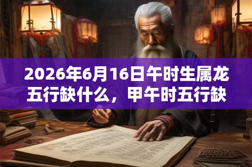 2026年6月16日午时生属龙五行缺什么,甲午时五行缺什么 2026年6月16日午时生属龙五行缺什么,甲午时五行缺什么